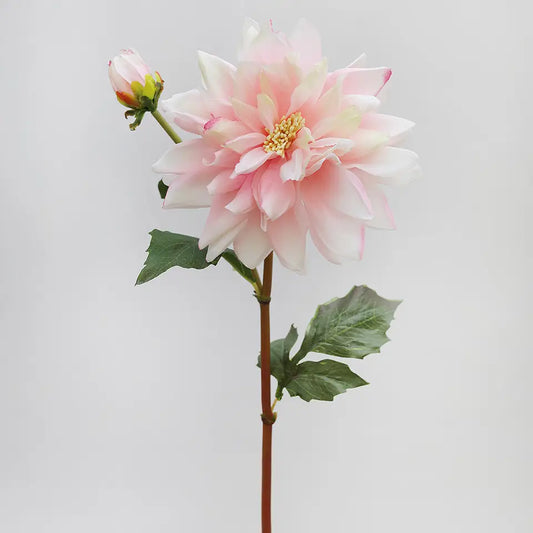 Peach Pink Faux Dahlia 20.5”