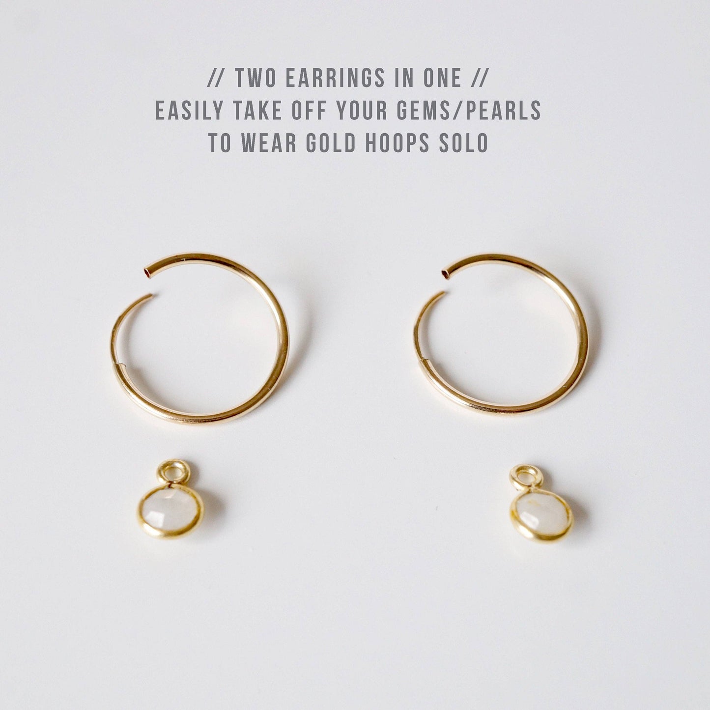 Quartz 14K Gold Fill Hoop Earrings (Valais)