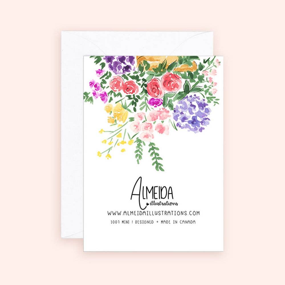 Mini Card - Floral Coral Bicyclette Enclosure Card