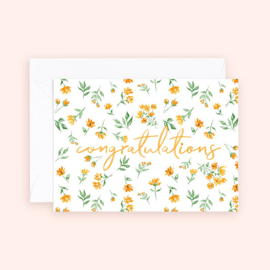 Mini Card - Floral Congratulations Enclosure Card