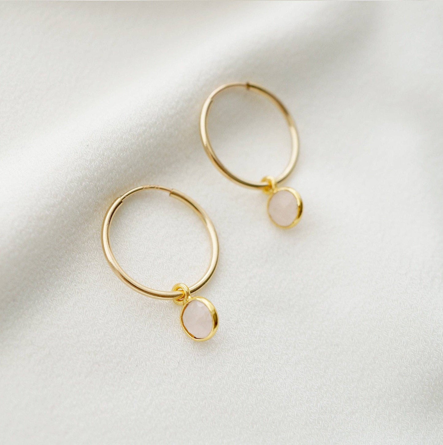 Quartz 14K Gold Fill Hoop Earrings (Valais)