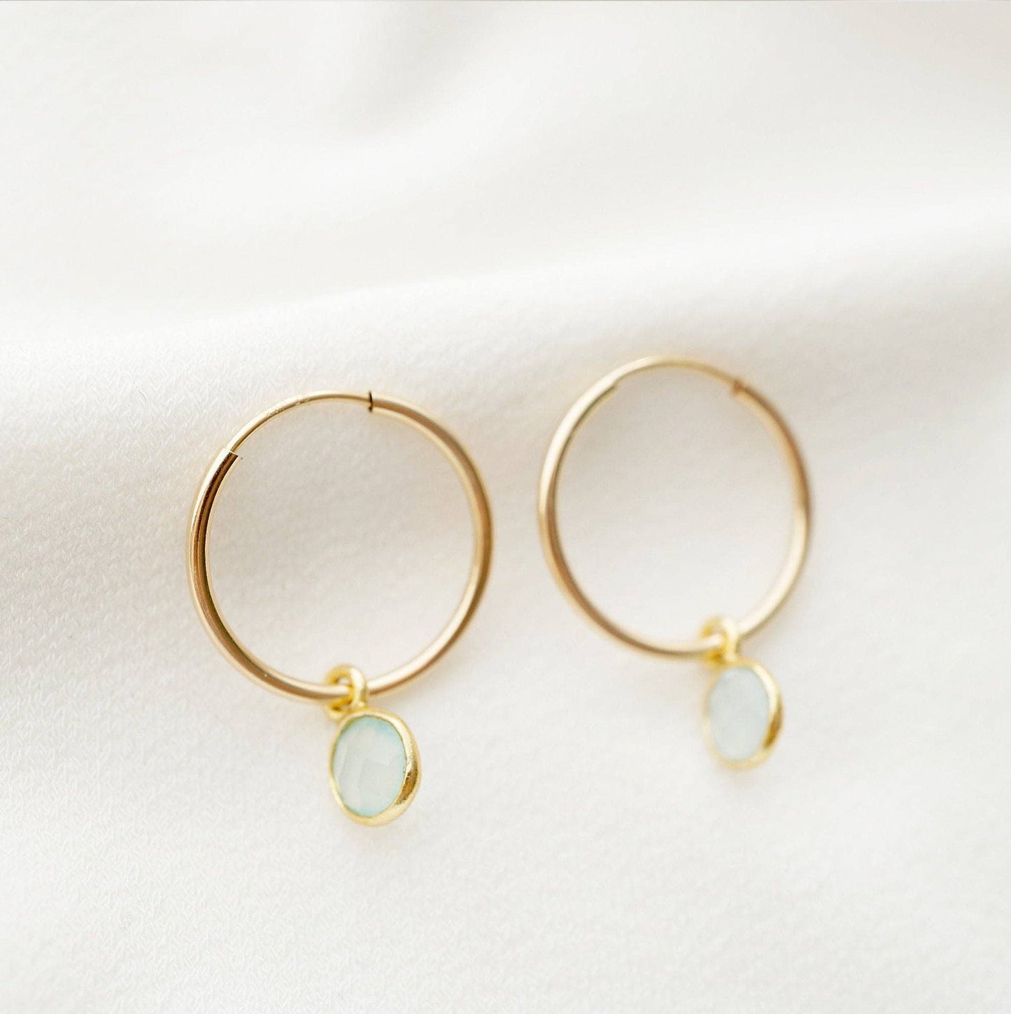 Quartz 14K Gold Fill Hoop Earrings (Valais)