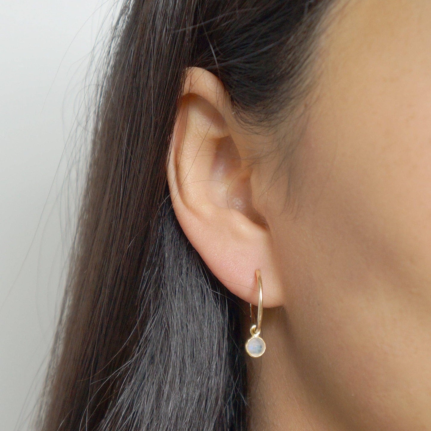 Quartz 14K Gold Fill Hoop Earrings (Valais)