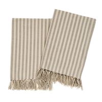 Bengal Stripe Hammam Hand Towels S/2, Stone