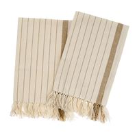 Pinstripe Hammam Hand Towels S/2, Warm Sand