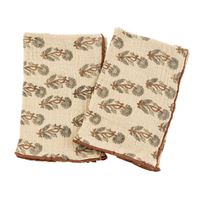 Oleander Block Print Tea Towels S/2