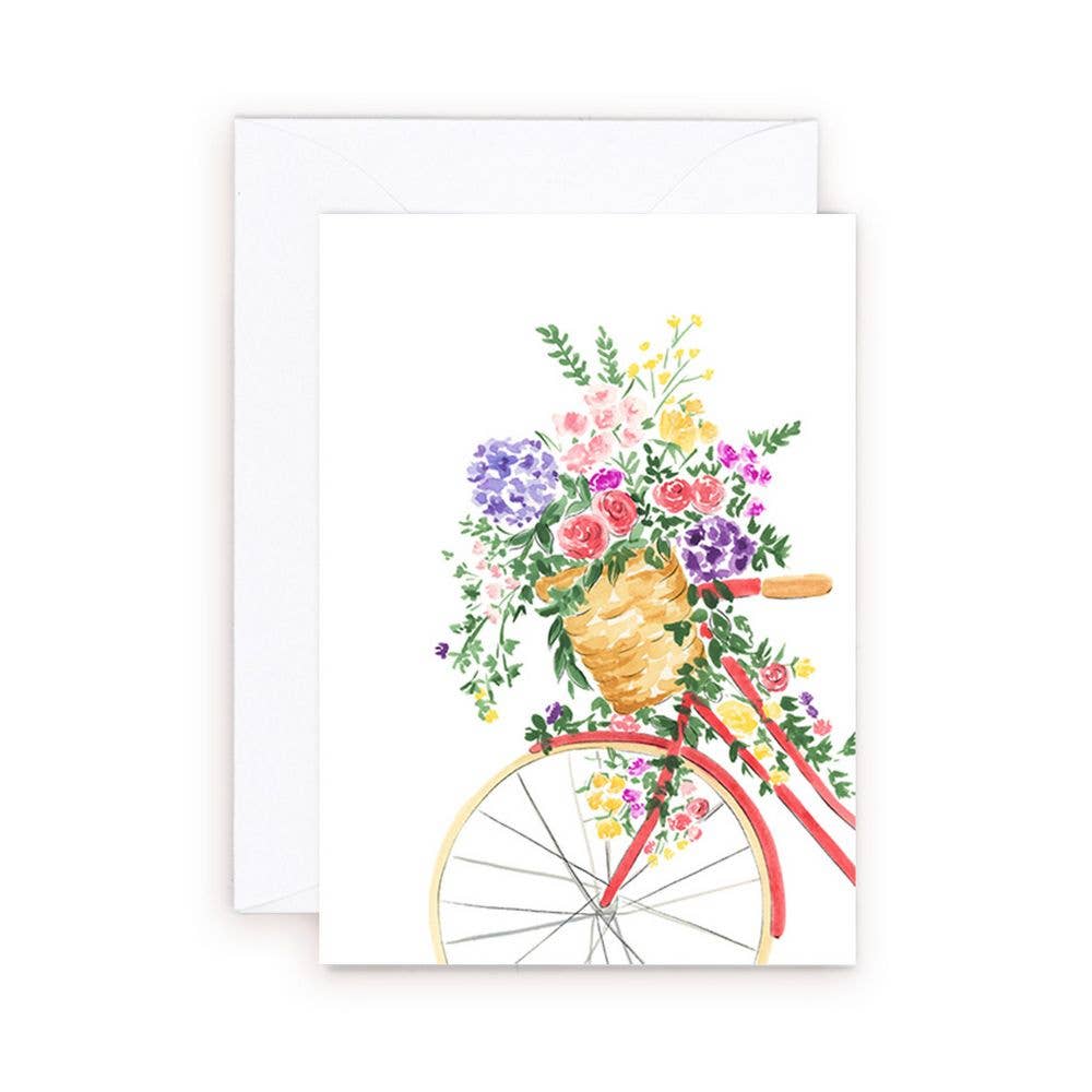 Mini Card - Floral Coral Bicyclette Enclosure Card