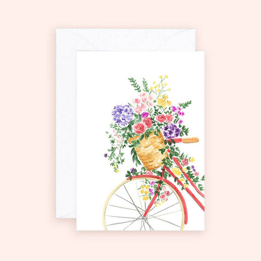 Mini Card - Floral Coral Bicyclette Enclosure Card